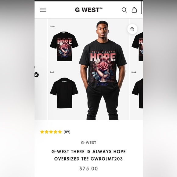 G-WEST THERE IS ALWAYS HOPE OVERSIZED TEE - Picture 3 of 10